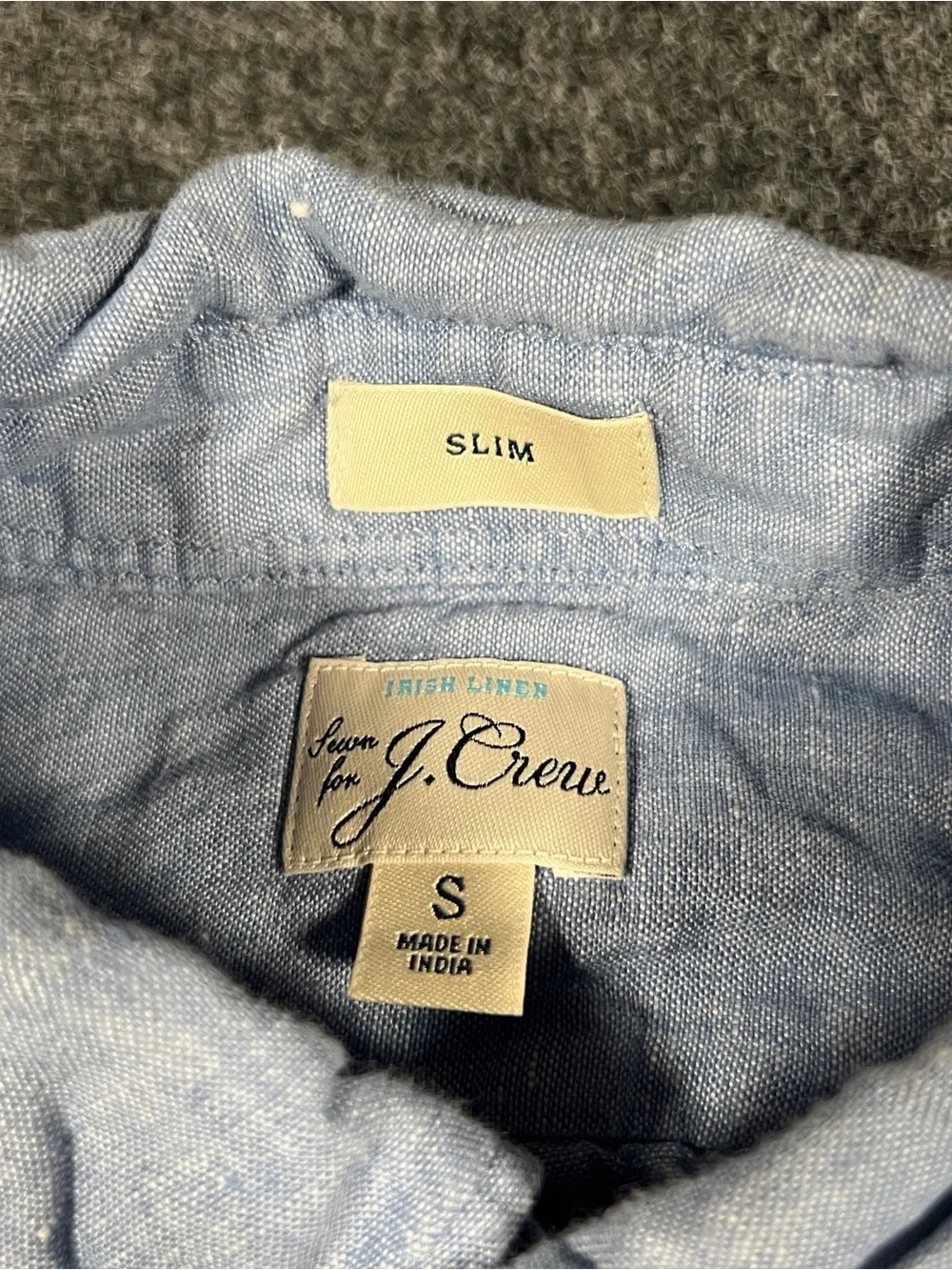 J.Crew Baird McNutt 100% Irish Linen Shirt Men's Small Blue Garment Dyed Indigo